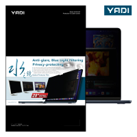 【YADI】水之鏡磁吸式螢幕防窺片 for MacBook Air 13.6 M2 2022 A2681(防窺 抗眩光 濾藍光 磁吸可拆式)
