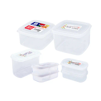 【日本NAKAYA】日本製方形/長圓形收納/食物保鮮盒7件組(保鮮盒 日本製)