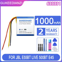 GUKEEDIANZI Replacement Battery 633331 (3 line) (753030) 1000mah For JBL MP3 MP4 E55BT LIVE 500BT E45 DVR Driving