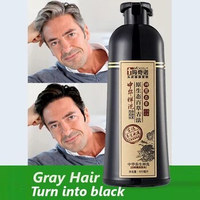 Mokeru 500ml Herbal Natural Fast Dye White Grey Hair Shampoo Black Hair Color Dye Shampoo for Woman Men
