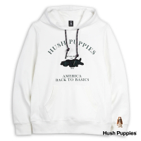 【Hush Puppies】女裝 帽T 趴趴狗格紋貼布帽T(白色 / 34202104)