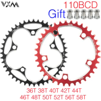 VXM MTB Bicycle 110BCD Narrow Wide Tooth Chain 36T-58T Sprocket, Crank, Crown Ring, and Crank Set Parts and Accessories 110 BCD