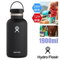 ★【Hydro Flask】1900ml 寬口不鏽鋼真空保冷保溫瓶水壺_HFW64BTS001 時尚黑