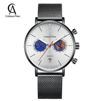 jam tangan!!Cristiano Aillen Jam Tangan Cristiano Aillen 0810W Rantai Mesh Bracelet Water Resistant