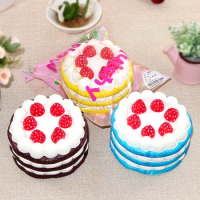 Artificial Squishy Strawberry Cake Cream Scented Slow Rising Relieves Stress Toy Children Pretend Play Adult Anxiety Attention