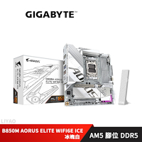 技嘉 B850M AORUS ELITE WIFI6E ICE (冰魄白) 主機板+羅技 MK240 NANO 無線滑鼠鍵盤組