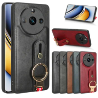 For Realme 11 Pro Plus Case With Ring Business Wristband Cover Case For Realme 11 Pro+ Plus 5G Non-Slip Protective Cases