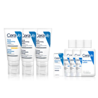 【CeraVe適樂膚】全新上市日夜養膚超值組★全效清爽修護防曬乳 SPF50 52ml+全效超級修護乳 52ml*2