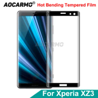 Aocarmo Hot Bending 3D Curved Full Glued Tempered Glass Screen Display Protector Film For Sony Xperia XZ3 H9493