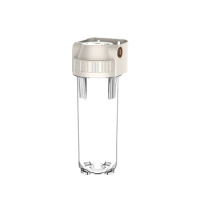 Transparent 10 Inch Filter Bottle 1/2 1/4 Inch Pre Filter PP CTO UDF UF Rust Water Filter Copper Mouth Hanging Plate From