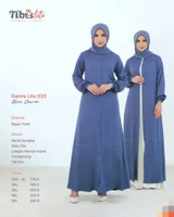 Nibras Lite 035 Dress Gamis Wanita Modern Elegan Simpel Terbaru by Nibras S Blue Denim