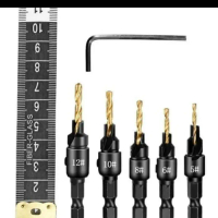 mata bor countersink kayu set wood working drill bit baut sekrup B.A.R.U >