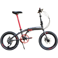 HITO-Folding Bike for Men and Women, Ultra-Light, Portable, Small, Classic Brand, Aluminum Alloy, 9 Speed, 20 in