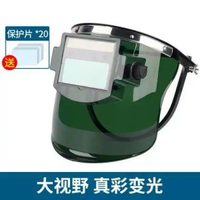 電焊防護面罩安全帽面罩全臉頭戴式自動變光焊帽氬弧焊接焊工專用