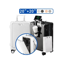 【Arlink】2入組20吋 鋁框行李箱 前開式行李箱 登機箱(組合行李箱/20吋登機箱/小行李箱/前開式登機箱)