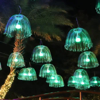 Fiber Optic String Light 60/80CM Christmas Decor Dandelion Optic Fiber Jellyfish Fairy Light Party Patio Tree Hanging Garland