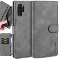 Wallet Matte Leather Flip Case For Samsung Galaxy Note 10 Plus Retro Coque Book Cover For Note10