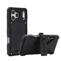 Pelican – iPhone 17 Pro Max 手機殼 黑色保護殼 磁吸Magsafe 附皮帶夾+支架 Shield Carbon Fiber with Holster iPhone 17 P