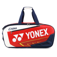 2024 New YONEX Badminton Racket Bag Waterproof PU Leather Sports Bag Multifunctional For 6 Rackets
