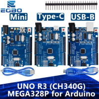 1PCS EGBO high quality One set UNO R3 (CH340G) MEGA328P for Arduino UNO R3 + USB CABLE ATMEGA328P-AU Development board