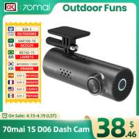 70mai Dash Cam 1S Car DVR for English Voice Control and 1S D06 WIFI Wireless Connect 1080P HD Night Vision