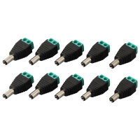 Penyambung Penyesuai Kuasa DC, 10PCS, untuk Lelaki, 5.5 x 2.1MM, 12V dan 24V, Sesuai untuk CCTV, 5.5