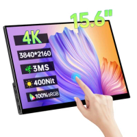 15.6 Inch 4K UHD Touch Screen Portable Monitor 3840*2160P HDR 400Nit 100%sRGB 3MS IPS Display For Phone Laptop Xbox PS4/5 Switch