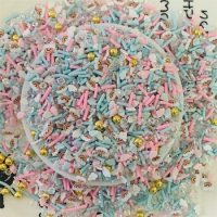 100g Simulation Cloud Rainbow Clay Slices Romantic Themed rhinestone Mixed Sprinkles Slime Crafts Filling