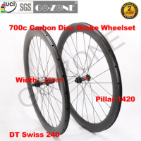 Clincher Tubeless Tubular Carbon 700c Wheelset Disc Brake 26mm U Shape DT Swiss 240 Pillar 1420 High Quality Dt Swiss Wheelset