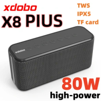 xdobo X8 Plus Bluetooth Speaker 80W High Power Outdoor Waterproof Super Bass Subwoofer TWS Stereo Surround Acoutic System Column