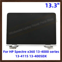 Original 13.3" Full LCD Assembly For HP Spectre x360 13T 13-4005DX 2560x1440 Laptop LCD touch screen Display Assembly Silver