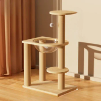 Space Saving Cat Scrapers Wood Accessories Tree Tower Toys Climbing Cat Scrapers Play