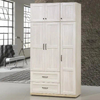 MUNA 家居 泰倫斯4X8尺白橡木色二抽衣櫥/含被櫥頭(櫥櫃 收納 衣櫃)