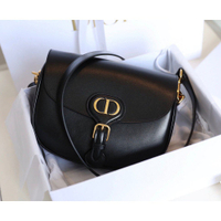 【海外正品代購】Dior bobby復古馬鞍包 全皮/黑中號 size:22cm (寬肩帶另購) wYgL