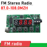 LED Digital display FM Stereo Radio Module Kit Model 87.0-108.0MZH School Practice