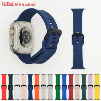Silicone Strap for Apple watch Band 44mm 40mm 49mm 45mm 41mm 42mm watchband bracelet iwatch series 3 4 5 6 SE 7 8 Ultra strap