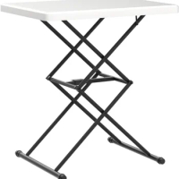 28inch Height-Adjustable Personal Table, TV Tray, Portable Dinner Table, Multi-Purpose, Lightweight, No Assembly