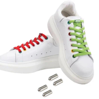 Quick wear Lazy Elastic No Tie Shoelaces Flat Shoe Laces For Kids and Adult Metal Lock Laces Shoe Strings