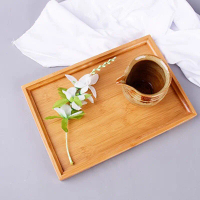 [ COD ] Alas Tatakan Pot Tanaman Bamboo Persegi Panjang Bulat  Nampan Kayu Aesthetic Estetik Tray Po