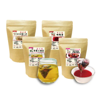 【DING CAO 鼎草】幫助消化茶綜合組共4袋(各十入；荷葉山楂10g/桑葚烏梅山楂玫瑰7g/紅豆薏仁5g/酸梅湯10g)