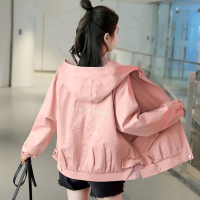 風衣蝴蝶結長袖夾克衫刺繡米奇顯瘦百搭女外套女上衣潮秋季新款