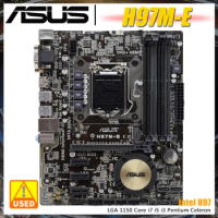 LGA 1150 Motherboard ASUS H97M-E Socket Support Xeon E3 1280 v3 Core i7 4790K Cpus DDR3 16GB Intel H97 M.2 PCI-E 3.0 6×USB3.0