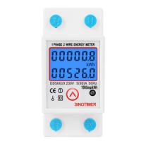 SINOTIMER Din Rail Digital Single Phase Reset Zero Energy Meter Kwh Voltage Current Power Consumption Meter Energy Meter