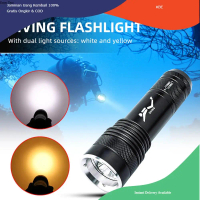 Alat Penerangan Genwiss Senter LED Diving Waterproof Warm dan Cool White T6 - G301 - Black Viral