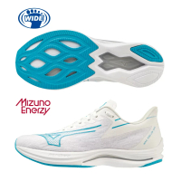 MIZUNO 美津濃 慢跑鞋 男鞋 運動鞋 緩震 一般型 寬楦 WAVE REBELLION SONIC 白藍 J1GC232702