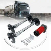 1000DB Dual Trumpets Electric Air Horn12V Super Loud Car Horn Speaker Car Acesssories For Vehicle Car SUV Truck Lorry RV BoatCar