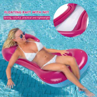 Foldable Inflatable Back Floating Row Air Mattress Swimming Pool Water Chair