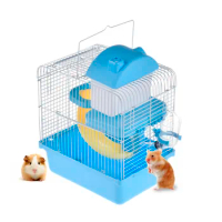 mylb Hamster Cage Double-deck Small Castelet Pet Nest Kettle Wheel Bowl Bedroom Game Channel Hamster Small Pets Home