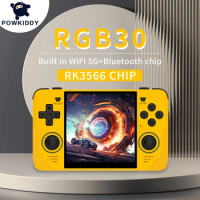 Powkiddy RGB30 New Yellow Retro Handheld Game Console 3.5 Inch Portable Video Game Player PS1 Emulator