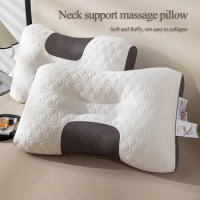 Cervical Orthopedic Neck Pillow To Help Sleep SPA Latex Massage Pillow Ergonomic No Collapse Household Neck Guard Pillow Core